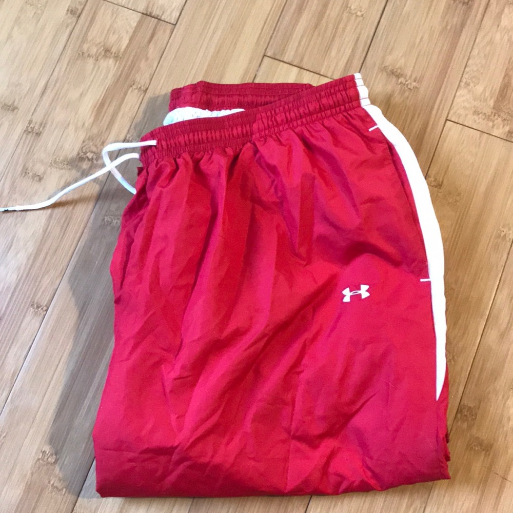 Under Armour men’s red warm-up pants LARGE